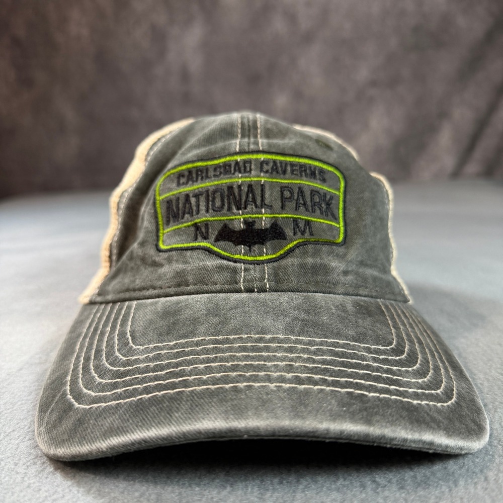 CSI Carlsbad Caverns National Park Trucker Hat Grey Tan Bat Mesh Snapback Cap